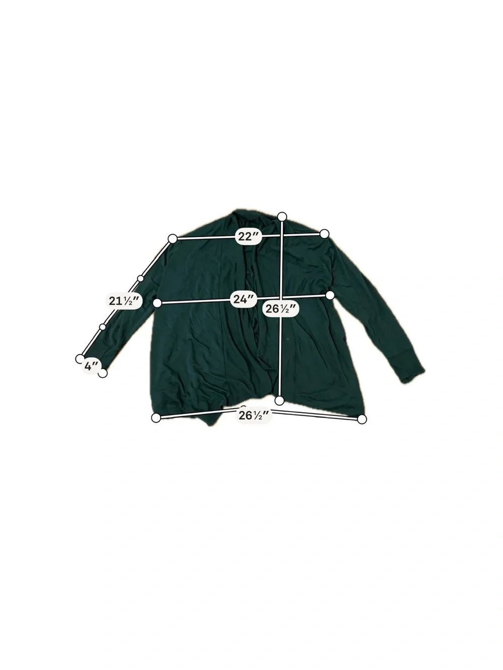 Athleta Dark Green Open Front Cardigan Women's Large Lightweight Layer